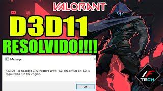 COMO RESOLVER O ERRO D3D11 COMPATIBLE GPU NO VALORANT 2024 | PARTE 1