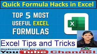 Quick formula Hacks in Excel | Excel Tips and Tricks | 5 Most Useful Excel Formulas