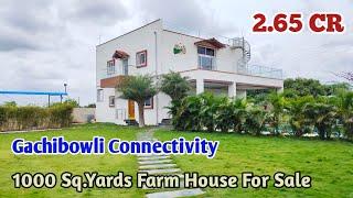 With Swimming Pool - Duplex Villa @ 2.65 CR - 1000 Sq.Yards Duplex Farm House For Sale in Moinabad