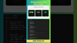 JV Responsive Card Source Code  #coding #cards #shorts