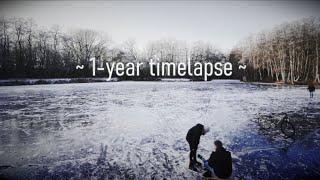 Time lapses show the change of the seasons over a year at the Walsener Teiche in Barnstorf