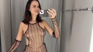 See through try on haul | 4k transparent clothes haul | dry Vs wet | Try-on Haul 6