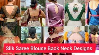 Simple and Stylish Silk Saree Blouse Back Neck Designs | Saree Blouse Back Neck