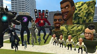 NEW MECHA PROJECTOR MAN ALL NEW SKIBIDI TOILET BOSSES AND CRAB VS ALL CAMERAMAN AND SPEAKERMAN Gmod