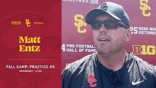 USC LBs coach Matt Entz | Trojan Fall Camp Practice #5