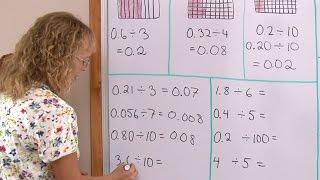 Divide decimals with mental math, part 1: sharing divisions (whole-number divisor)