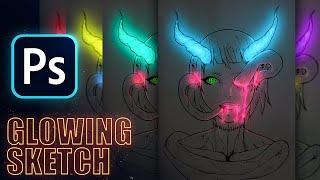 Glowing Sketch in Photoshop | How to Add Glow Effect in Photoshop | Photoshop Tutorials