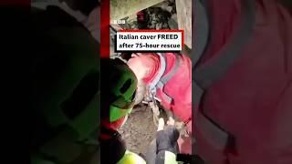 Italian caver freed after 75-hour rescue. #Italy #Caving #BBCNews