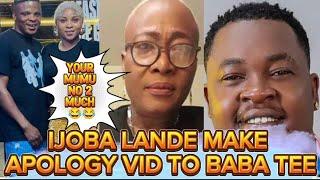 IJOBA LANDE MAKE APOLOGY VIDEO TO BABA TEE⁉️MAMA ESABOD BL@ṢT LANDE, THIS VIDEO SHOWS WHO LANDE IS