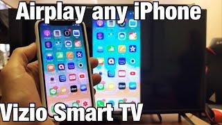 Vizio Smart TV: How to AirPlay 2 (Screen Mirror) All iPhones (iPhone 11/XS/XR/X/8/7/6/5, etc