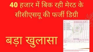 40 हजार में बिक रही मेरठ के सीसीएसयू की फर्जी डिग्री | हुआ सनसनीखेज खुलासा | CCS University Meerut