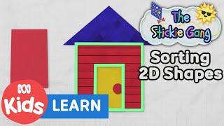 Sorting 2D Shapes | The Stickie Gang | ABC Kids