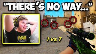 S1MPLE MADE A 1 VS 7 CLUTCH?! FLAWLESS AWP FLICKS! CS:GO Twitch Clips