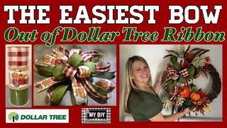 Dollar Tree Ribbon Bow Tutorial DIY | Bestie Bow | BEAUTIFUL & EASY BOW!! 