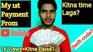 My first payment from youtube|youtube earning kitna mila|