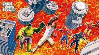 Franklin Fighting surviving Lava Tsunami and Rescue Avengers GTA5 (Hindi) | A.K GAME WORLD