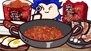 RAMEN FRIED NOODLES MUKBANG ANIMATION