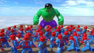 Hulk vs Spider-Man Army! Epic Lego Marvel Superheroes Battle