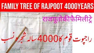 Family Tree History Of Rajpoot 4000YearsShajra e Nasab Rajpoot شجرہ نسب راجپوتराजपूतो की फैमिली ट्रे