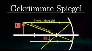 Gekrümmte Spiegel - Bildkonstruktion, Strahlengang, konkav, konvex, Hohl- & Wölbspiegel (Physik)