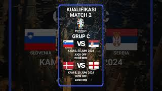 MATCH 2 - JADWAL PERTANDINGAN EURO GRUP C - SLOVENIA BS SERBIA - DENMARK VS INGGRIS