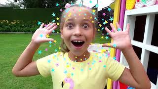 Sofia makes a Giant spin wheel pop it | Funny kids video