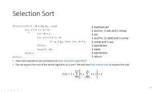 Selection Sort - Runtime Analysis - Discrete Math for Computer Science