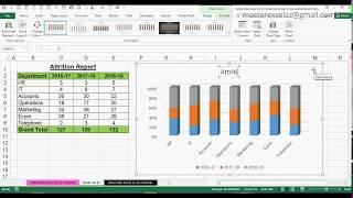 How to Create 3D 100% Stacked Column Chart in MS Office Excel 2016