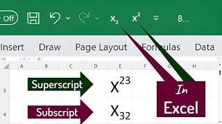 How to type Subscript & Superscript in Excel