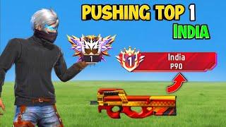 p90 Top 1 push in Hard Grandmaster Lobby || Br Rank Weapon Glory Push || BR Rank push tips