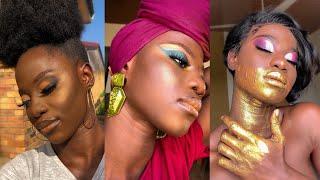 BEST MAKEUP COMPILATION 2019 FOR BLACK WOMEN + DARK SKIN + INSTAGRAM BADDIE  | TERRIE BERRIE