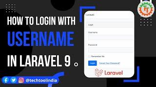Laravel login with username instead of email | Laravel 9 Login / Register