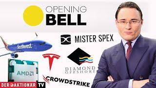 Opening Bell: Bitcoin, Gold, Mister Spex, AMD, Southwest Airlines, Tesla, Diamond Offshore Drilling