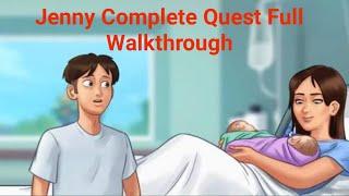 Jenny  Complete Quest Full Walkthrough Latest Version || Summertime saga game