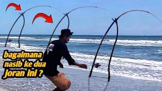 3 joran strike ikan besar | mancing di laut seperti di kolam