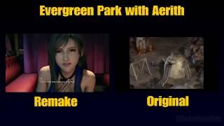 Final Fantasy 7 - Cloud & Aerith Evergreen Park, Original vs Remake Comparison