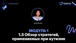 Модуль 1. Урок 1.3 Обзор стратегий, применяемых при аутизме