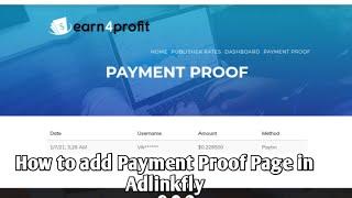 how to add payment proof in url shortnal website || Adlinkfly