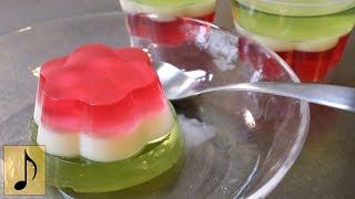 Easy Puttin Watermelon Color Hinamatsuri Jelly  Pudding【1 Minute Cooking】