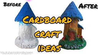 Cardboard craft ideas for home decoration | craft ideas with paper easy and simple | cardboard house