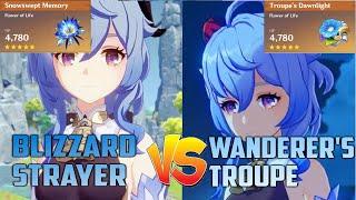 DPS Ganyu Builds! Blizzard Strayer vs Wanderer's Troupe!