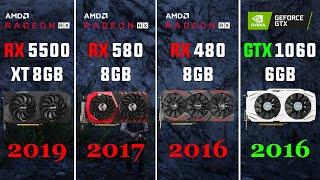 RX 5500 XT vs RX 580 vs RX 480 vs GTX 1060 Test in 7 Games