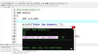 C Program to Add Two Numbers | Learn Coding