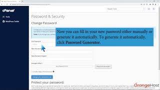 How to change an account password in cPanel with OrangeHost