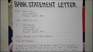 How To Write A Bank Statement Request Letter Step by Step Guide | Writing Practices