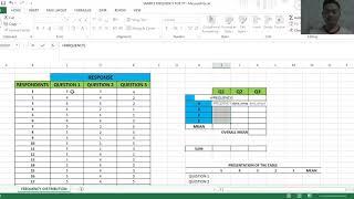 How to Find the Frequency Distribution and Mean of Research Data using EXCEL