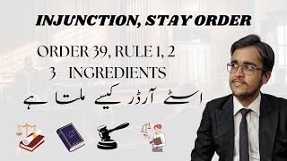 Injunction | Stay Order | Order 39, Rule 1, 2 | Ingredients