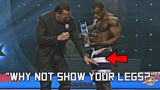 Arnold asks Men's Physique Winner " Why Not Show Your Legs?"