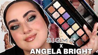 ANGELA BRIGHT X SIGMA EYESHADOW PALETTE! TESTING OUT THE COLLECTION, SWATCHES & EYE LOOK!