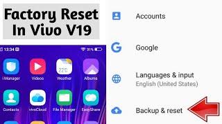 How To Do Factory Reset in Vivo V19